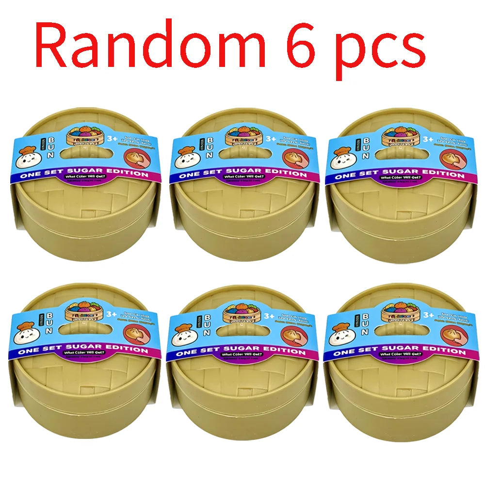 Random Colorful Dumpling with Box Squishy Cute Bun for Adult PU Simulation Small Steamer Squeeze Entertainment Stres Relief Gift