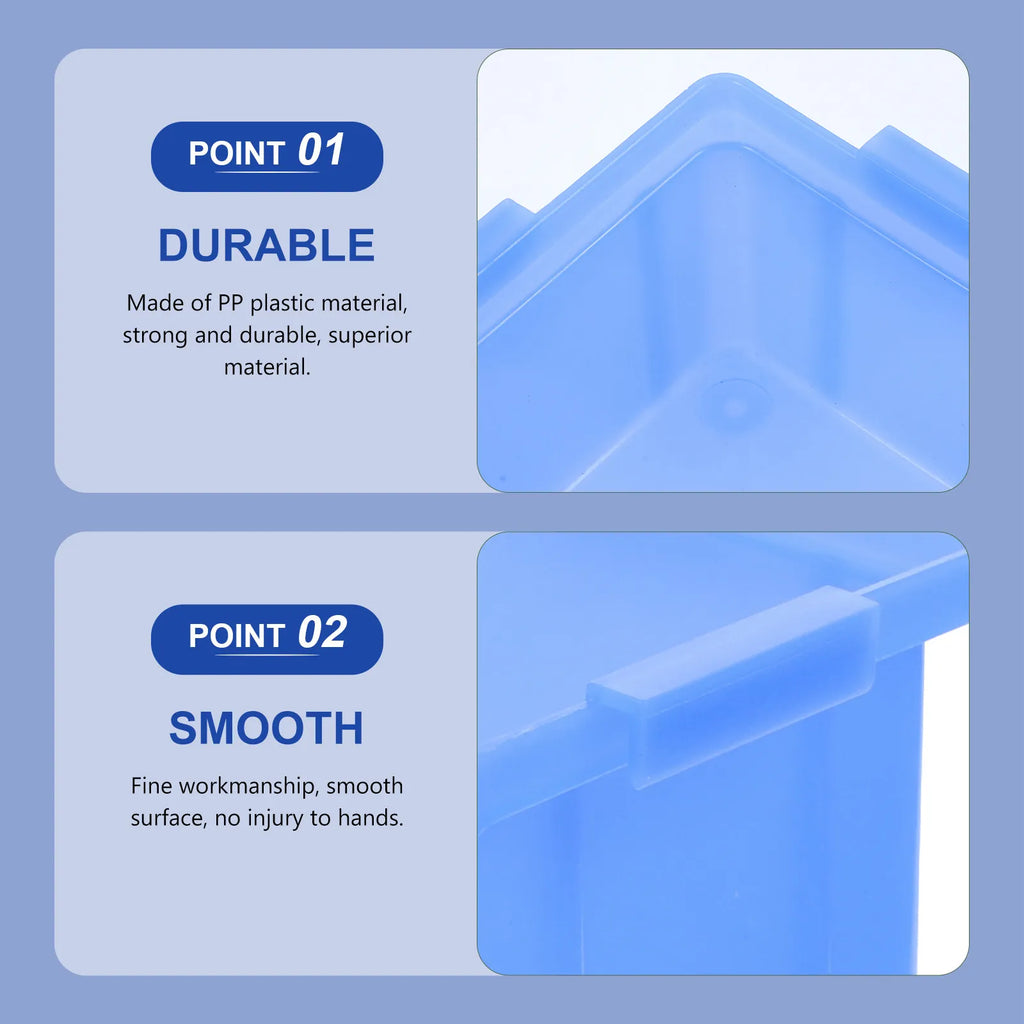 6Pcs Sturdy Plastic Parts Box for Workshop Tool Storage Home Office Organization Heavy Duty Component Storage Container Box