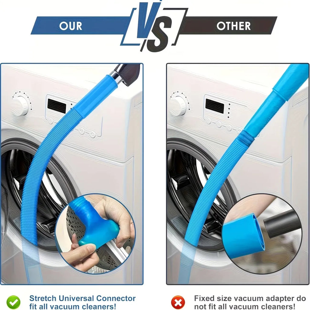 1Pc Dryer Vent Cleaner Hose - Flexible Yarn Removal Vacuum Hose Attachment with Elastic Connector, Suitable for Most Vacuum Cleaners, Suitable for Cleaning Laundry Vents, Dryer Yarn Cleaner |   Flexible Hose Design |   Plasti