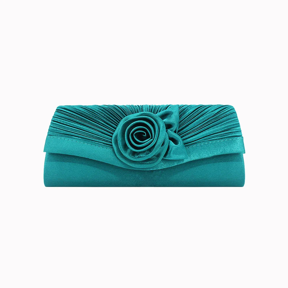 Women's Evening Bag Silk Dinner Bags Banquet Package Flower Clutch Envelope Bag Dress Party Shoulder Bag Chain Handbags Luxury