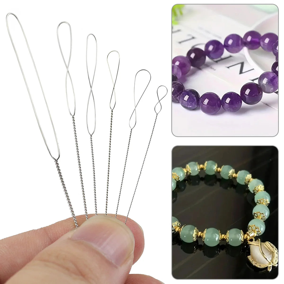 6Pcs/Lot 0.2-0.7mm Twisted Pin Stainless Steel Jewelry Beading Metal Needle For Bracelet Neckalce Handmade DIY Accessories Tools