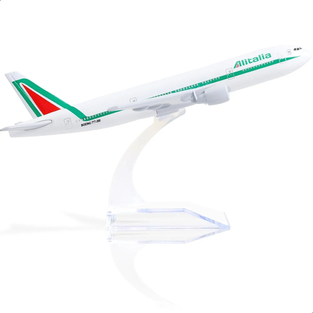 16cm Italian B777 Airplane Model 1/400 scale Diecast Metal Toy planes with Stand Airplane Wheel Toy for Children toys Gift