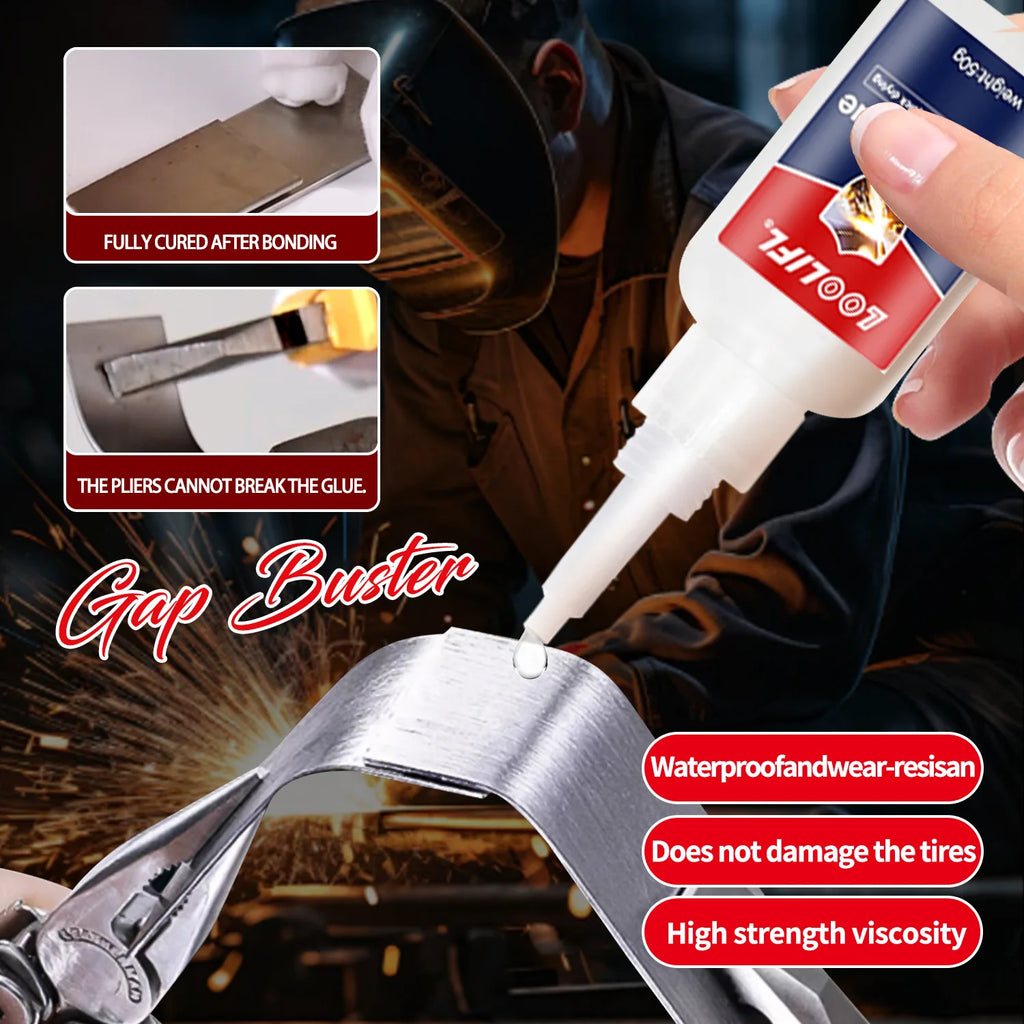 Loolifl50G High-Strength Oily Welding Glue - Super Glue, Universal Strong Instant Adhesive, Used for Metal, Ceramic, Glass, Wood, Plastic, and Alloy Stable and Does Not Turn Yellow