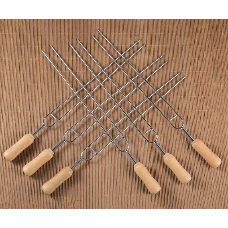 BBQ Metal Skewers for Grilling 6pcs ,Stainless Steel U-Shaped Barbecue Brazing Fork Needle Grilling Skewers Bbq Grill Outdoor