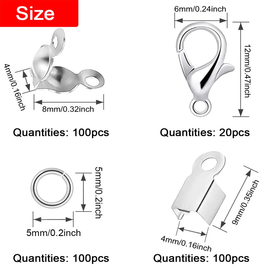 320pcs Clasps Hooks Jump Rings End Beads for Bracelet Neckalce Jewelry Making Spare Restoration Accessories Parts DIY Wholesale