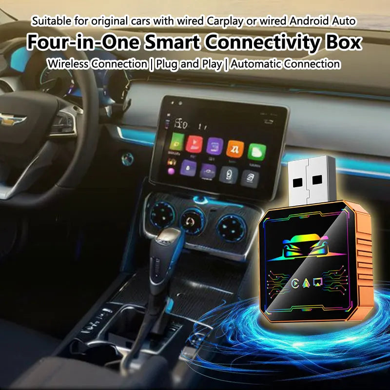 4-in-1 Carplay Mirror Projection Wireless in Car Connectivity Intelligent Reverse Control Carplay Box For Apple and Android 2026
