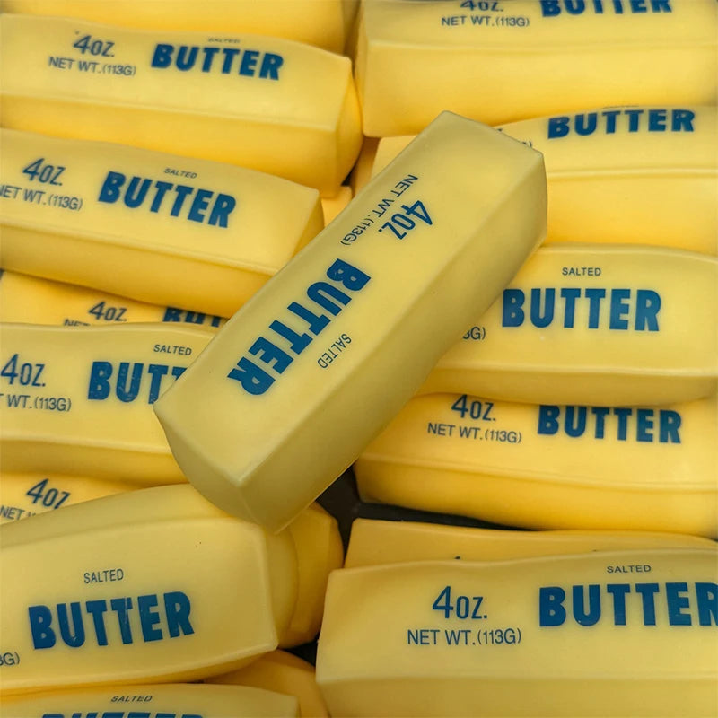 Butter Stick Squishy Stress Ball Fidget Toy Crunchy Squeeze round Blocks Anti-Stress ASMR Hand Relaxation Gift for Stress Relief