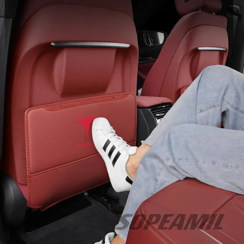 Car Seat Back Protection Anti-Kick Pad Rear Seat Storage Bag For Tesla Cybertruck Beast Roadster Model 3 Model Y Model S Model X