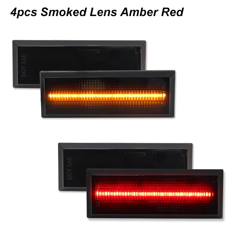 iJDM For 1981-1988 Oldsmobile Cutlass 442 Front & Rear LED Side Marker Light Fender Lamp Assembly Parking/Driving/Turn Signal