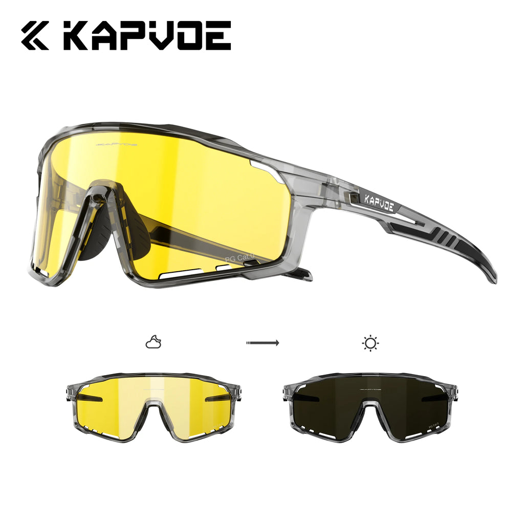 Kapvoe Photochromic Polarized Sale Night Vision Sunglasses Travel Cycling Glasses Running Driving UV400 Mtb Sports Goggles