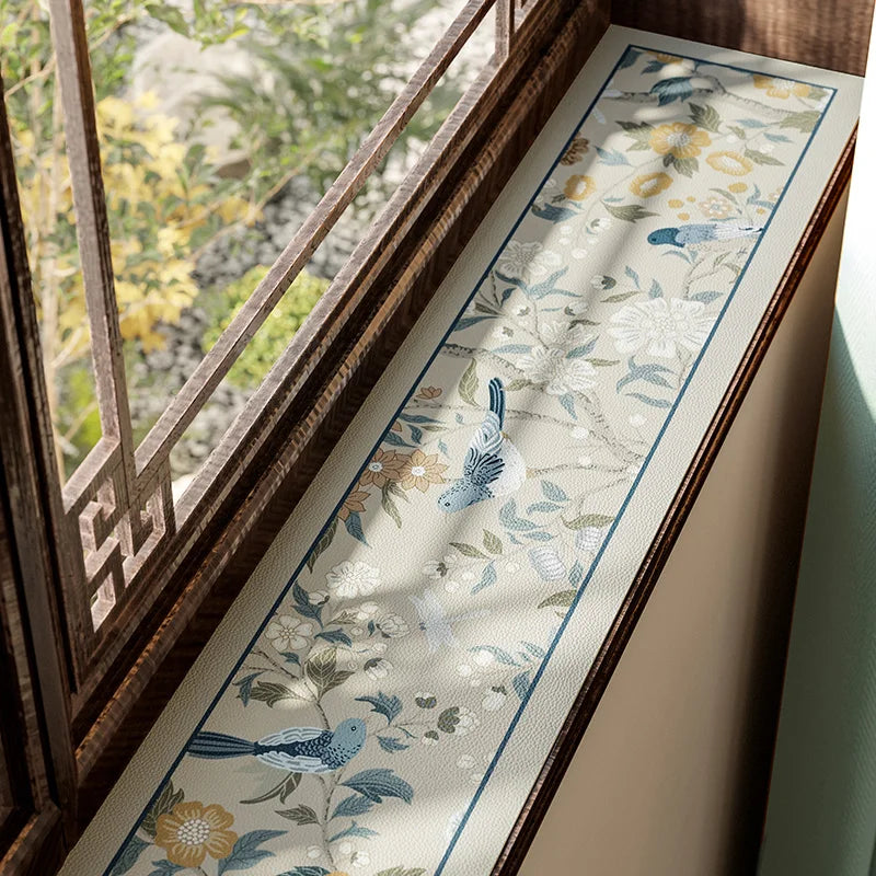 Window sill mat Window edge leather protective mat Sun protection waterproof dust Chinese bay window mat