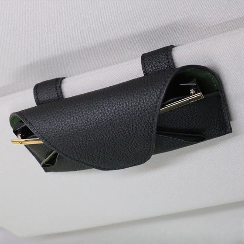 Car Glasses Case Auto Sun Visor Glasses Holder Sunglasses Clip Card Ticket Holder Multi-Function Automobile Accessories Storage
