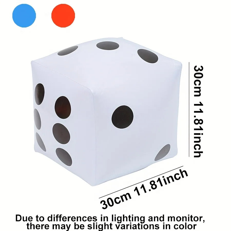 30cm Giant Inflatable Dice Lightweight Pool Party Games Outdoor Activities Fun Summer Beach Water Play Durable Cube JXB