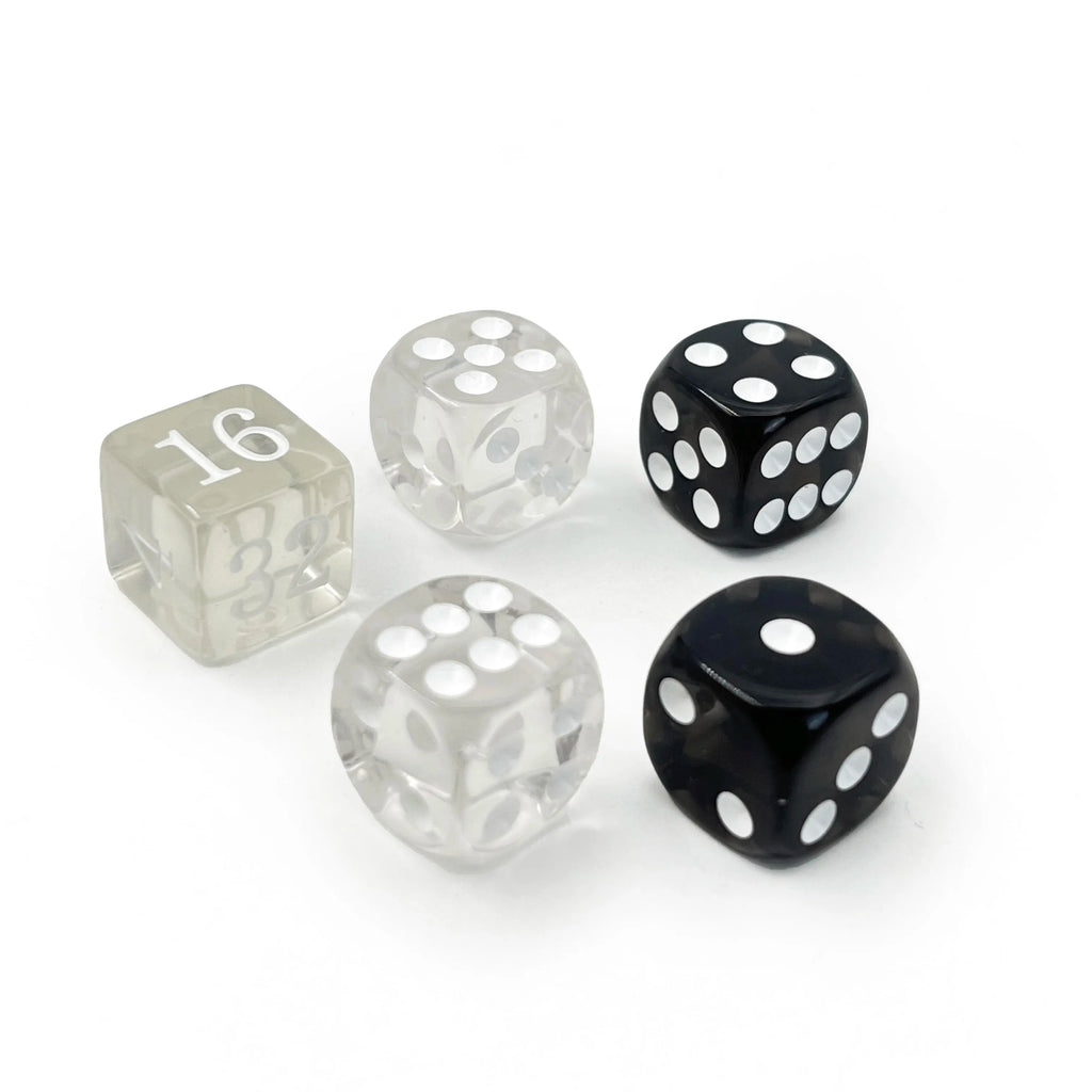 5pcs/Set Pearl Dice 16mm Doubling Cube and Four 16mm Pearl Point Dice For Backgammon Game
