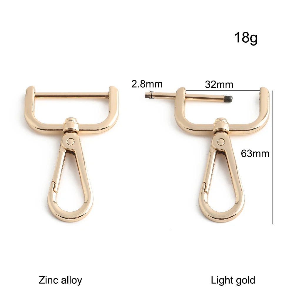 10/40/80PCS 15-20-25-32-38mm Detachable Snap Hook Swivel Clasp Rotating Buckle For Crossbody Bags Dog Collar Rope Accessories