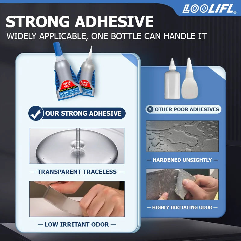 5g Super Glue Squeeze Tube Strong Adhesive Instant Dry Waterproof Home Repair for Plastic Wood Ceramic Metal
