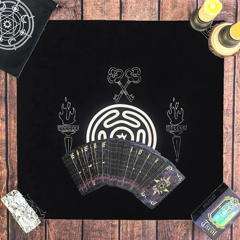 3pcs Wheel of Hecate Tarot Card Set 1 Set of 78 Queen Tarot Cards 1 Tarot Tablecloth 1 Storage Bag Divination Tools Dorm Decor