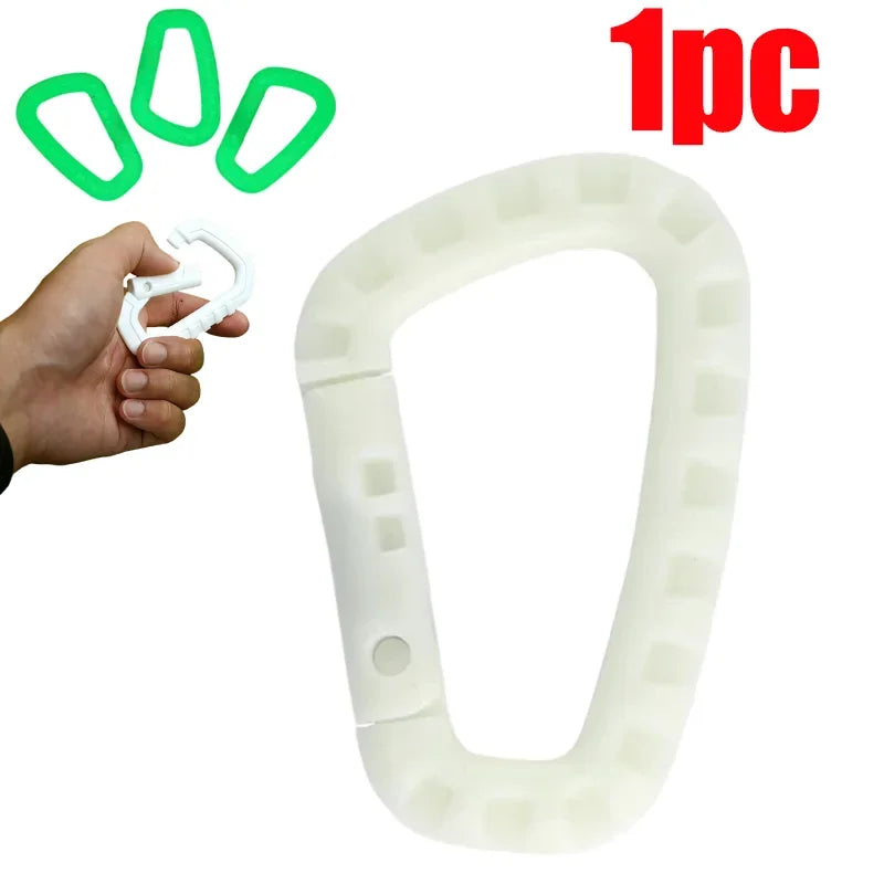 Night Visibility Carabiner Glow in Dark D Shape Luminous Clip for Camping Hiking Backpack Keychain Night Gear Backpack Safety