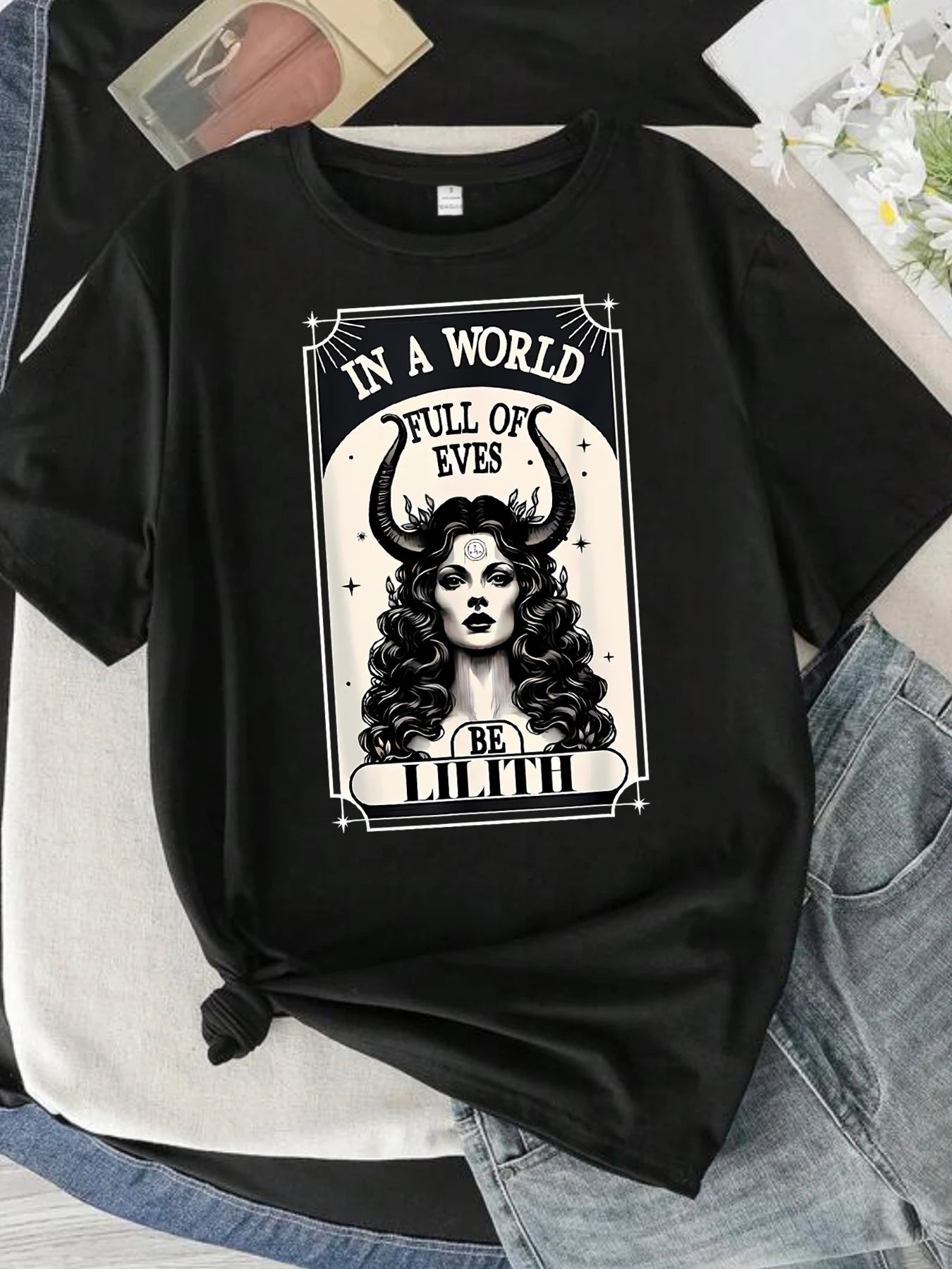 Character and letter pattern round neck plus size women T-shirt short sleeve trend printing elastic half sleeve T-shirt