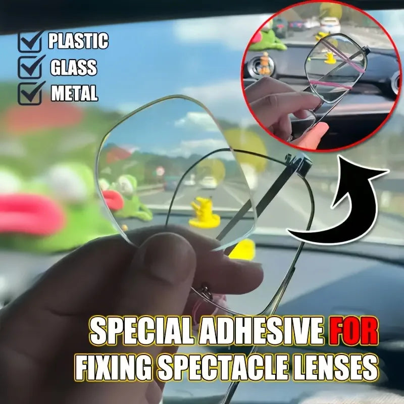 Multi-Functional Glasses Repair Glue: Strong Adhesive – Fixes Frames/Legs,Bonds Jewelry, Phone Screens, Metal, Plastic & Leather