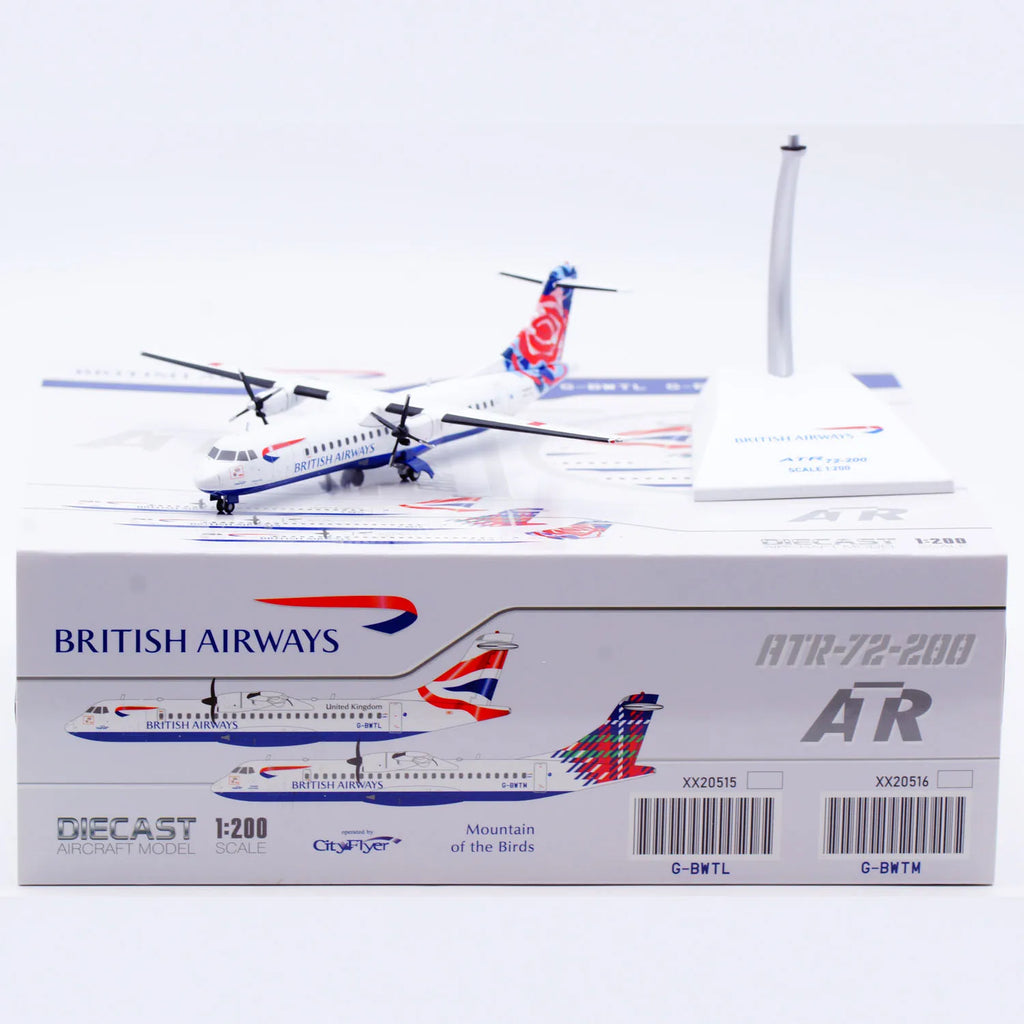 XX20517 Alloy Collectible Plane Gift JC Wings 1:200 British Airways ATR 72-200 Diecast Aircraft Jet Model G-BVTK With Stand