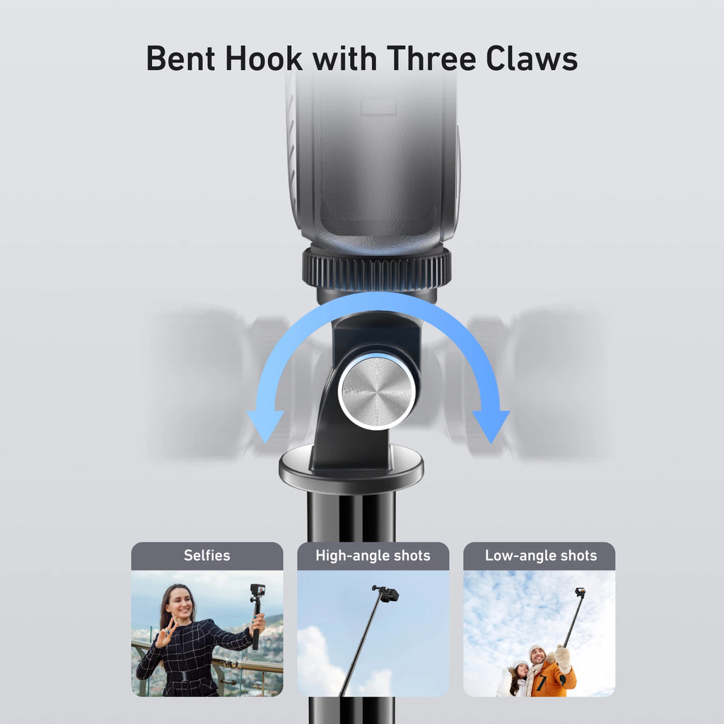 TELESIN Aluminum Selfie Stick Tripod Mount for GoPro Hero 13 12 11 10 9 8 Insta360 DJI Osmo Action Camera Lightweight Monopod