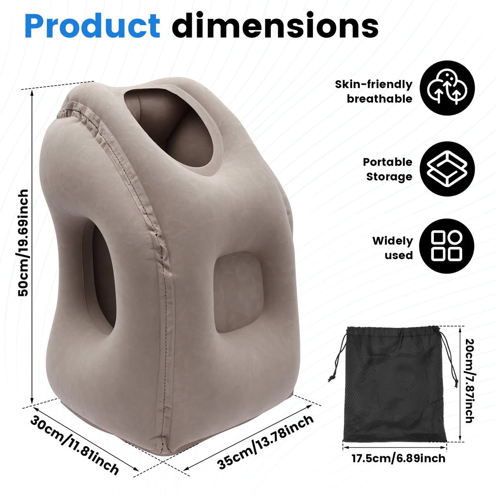 Inflatable Travel Pillows Neck And Head Chin Sleeping Support Cushions for Airplane Plane Car Office Rest Pillows Napping