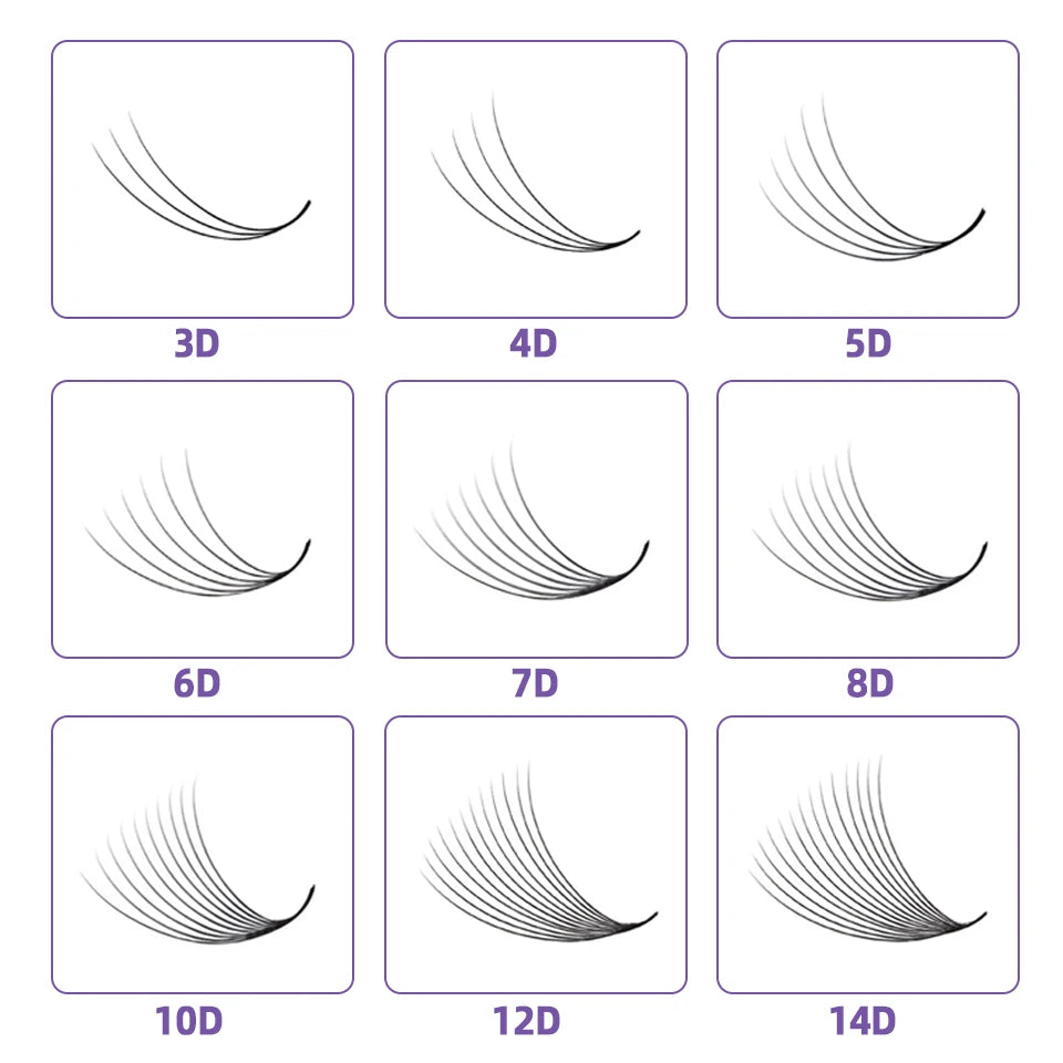 AGUUD Pro Made Fans Eyelash Extension Thin Pointy Base Promade Fans Loose Bulk Premade Fans Loose Russian Volume Lashes Cilio