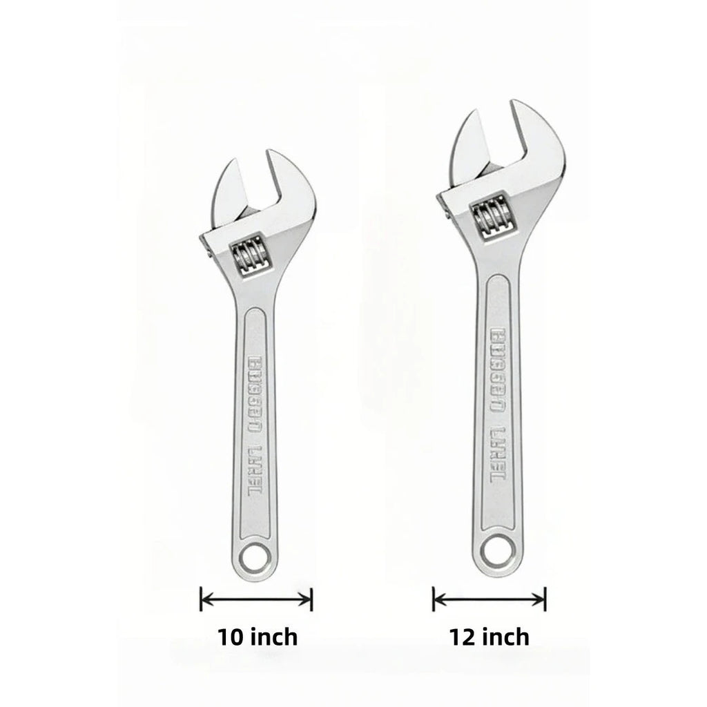 Adjustable Wrench Large Openin Long Handle Universal Spanner Clamp Steel Mechanical Workshop Hand Repair Tools 6/8/10/12 inchs