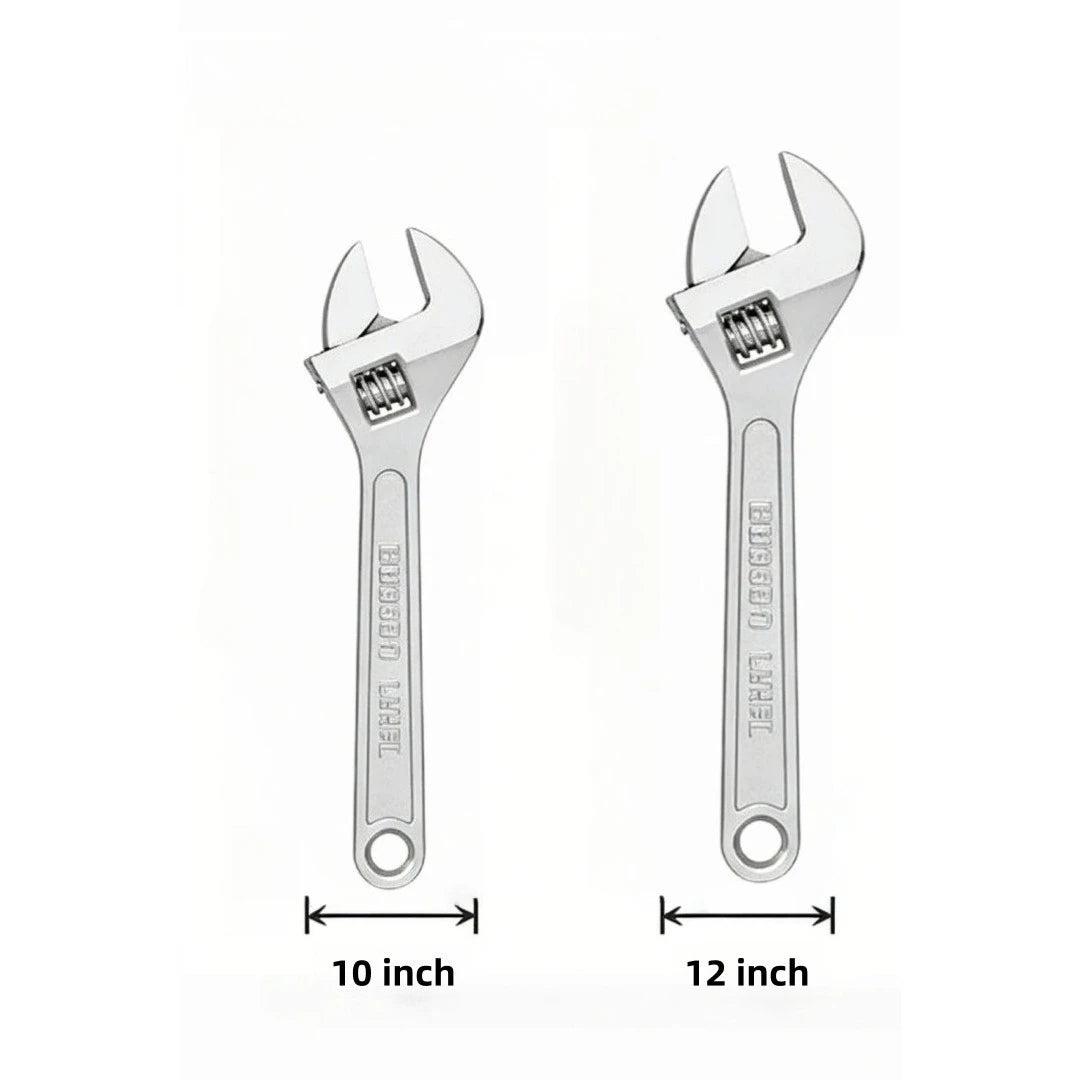 Adjustable Wrench Large Openin Long Handle Universal Spanner Clamp Steel Mechanical Workshop Hand Repair Tools 6/8/10/12 inchs