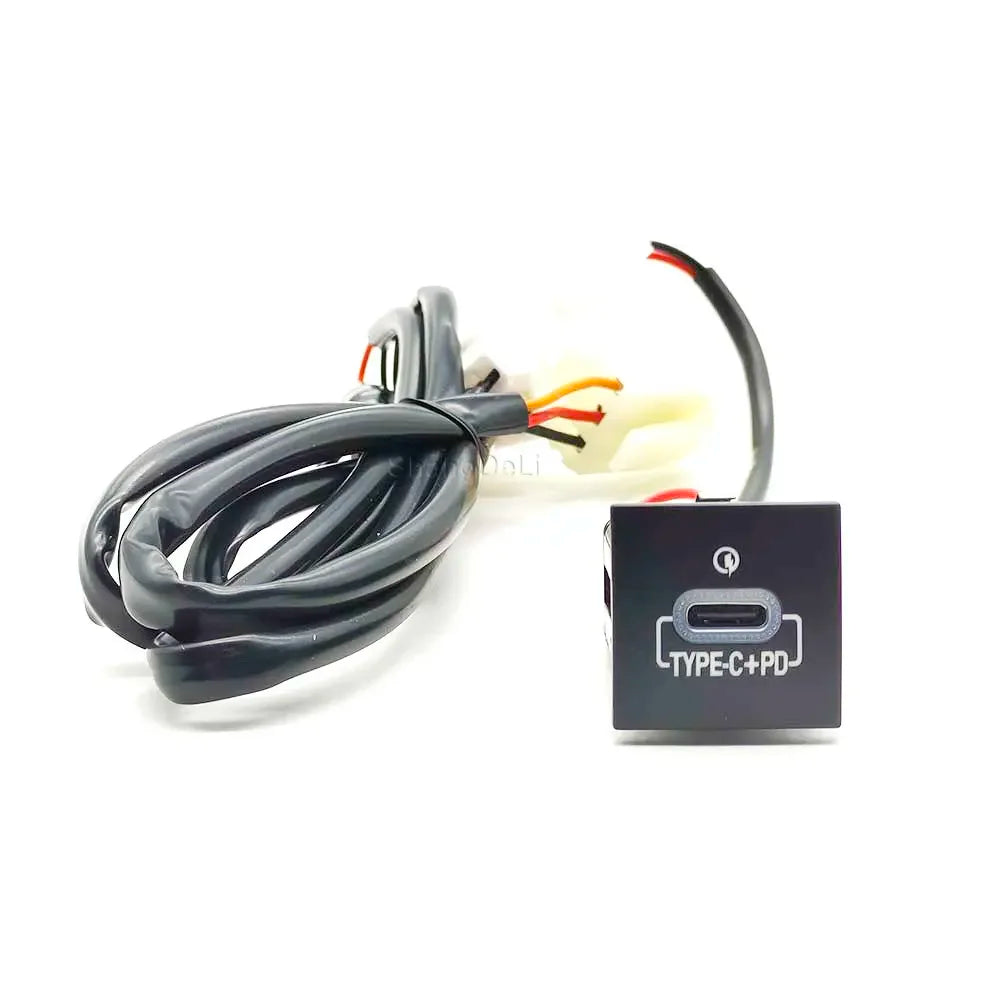 Car Charger PD Type C Quick Charge Phone Charging Adapter Button For VW Golf 6 Mk6 Jetta 5 MK5 EOS Scirocco 2006 - 2012