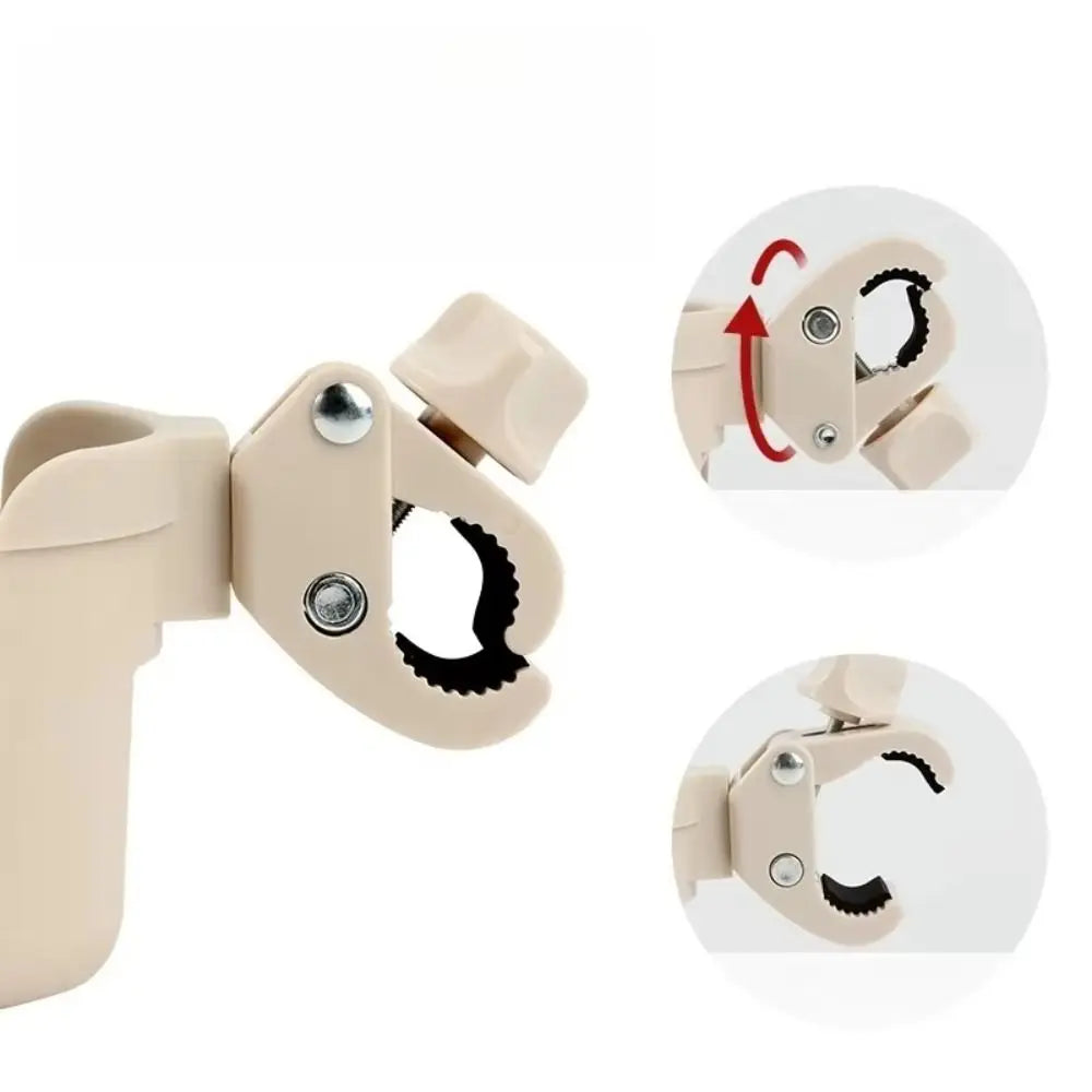 Plastic Pram Cup Holders Anti-Slip 2-in-1 Function Wheelchair Drink Holder Adjustable Universal Stroller Bottle Holder Outdoor