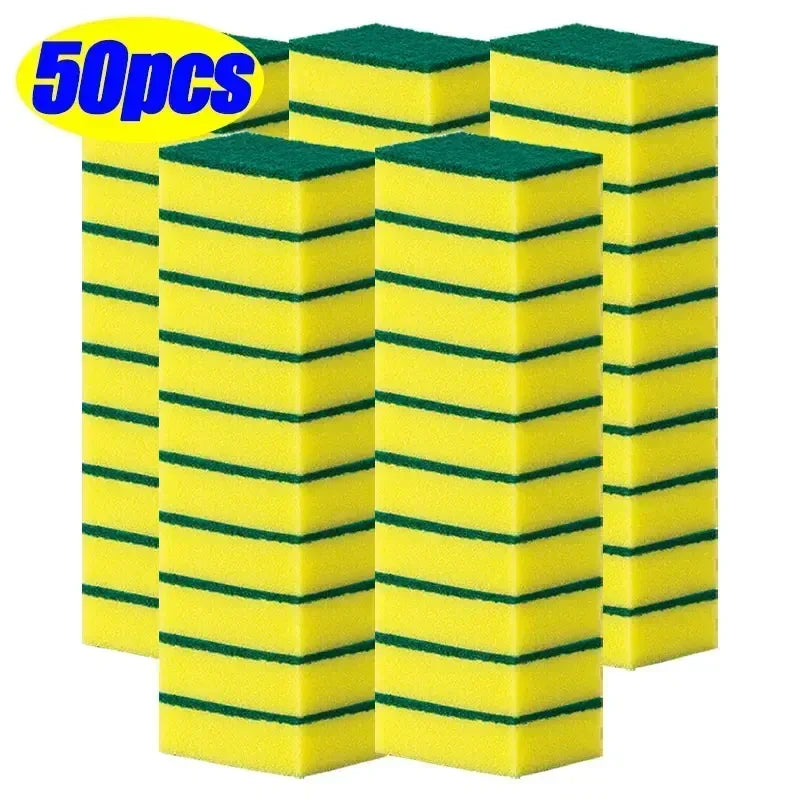 5-50pcs Magic Cleaning Sponges Double-sided Reusable Kitchen Sponge Wipes Pan Pot Dishwashing Scouring Pads Brush Clean Tools