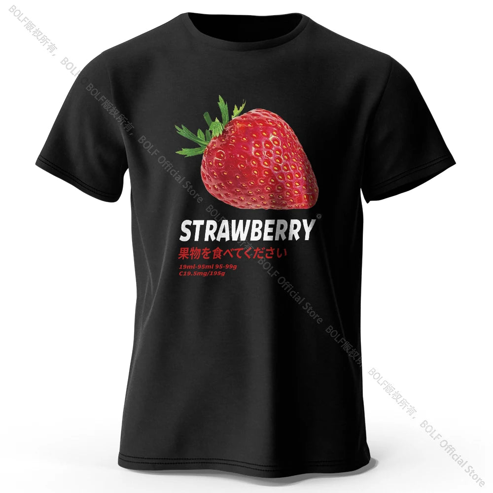 Strawberry Print T-shirt - Cute & Trendy Summer Top for Men Women, Soft & Comfortable Pure Cotton Tee