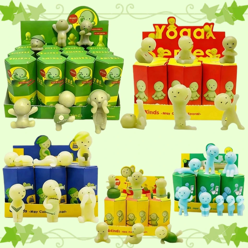 5 Multiple Series Noctilucent Green Doll Blind Mystery Box Action Figures Decoration Desktop Model Toy For Gift Surprise