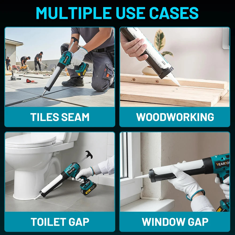 6 Speeds Electric Glue Gun Glass Glue Silicone Gun Caulking Gun Electric Doors Windows Sewing Glue Tool for Makita 18V Battery