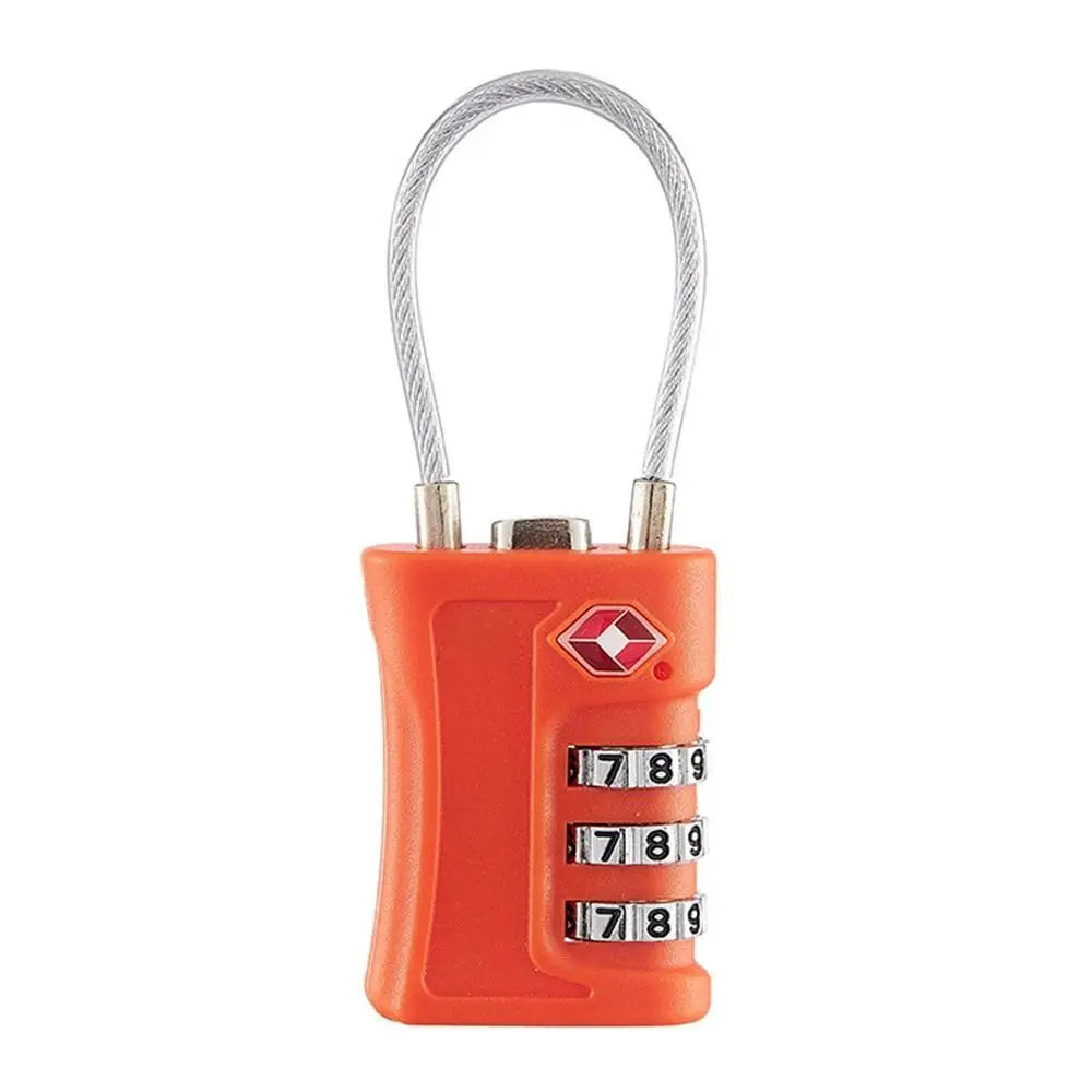 TSA 3 Digit Combination Lock Security Tool Anti-theft Suitcase Luggage Coded Lock Padlock Wire Rope Customs Password Lock Travel