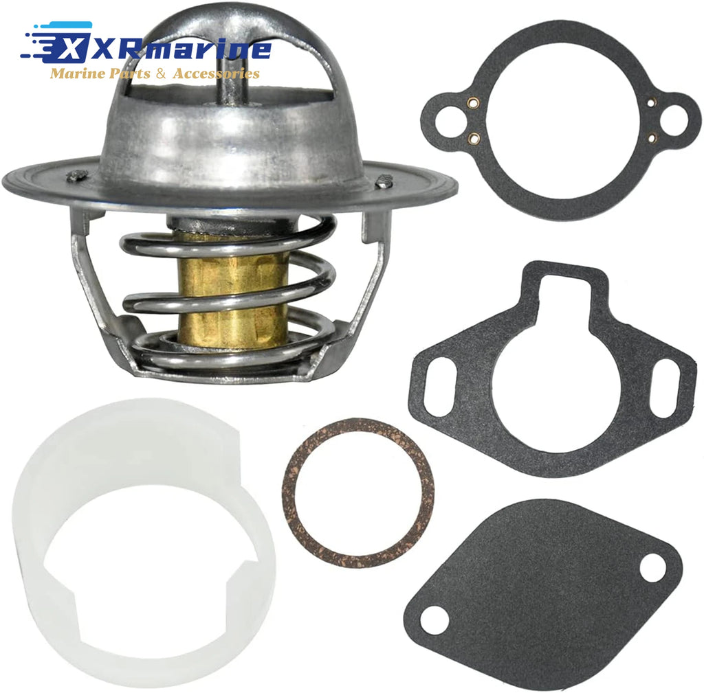 160°F 71℃ Thermostat Repair Kit Compatible with Mercruiser V6 V8 4.3 5.0 5.7 7.4 8.2 L SternDrive Motor Cooling System 807252Q5
