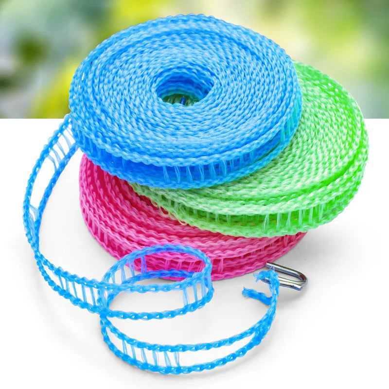 Portable Non Perforated Outdoor Travel Clothesline Nylon Clothesline Anti Slip and Windproof Clothesline Camping Accessories