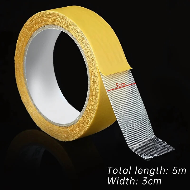 5/10m Double-sided Cloth-based Tape High Adhesive Heavy Duty Translucent Mesh Waterproof Traceless Powerful Adhesive Tape
