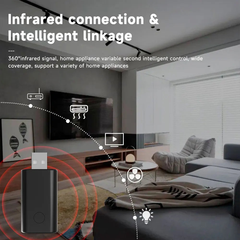 Tuya WiFi IR Remote Control USB Smart Universal Infrared Controller Works with Alexa Google Assistant for TV Air Conditioner