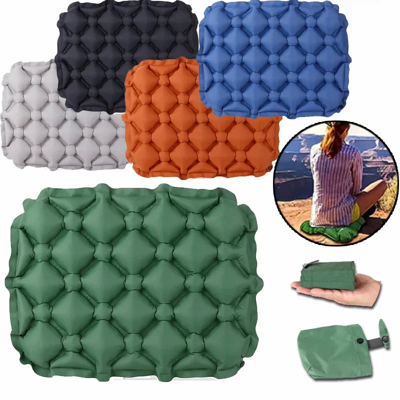 Portable Inflatable Seat Cushion Lightweight Travel Air Sitting Pad Moisture and Water Resistant Camping Chair Mat for Outdoor