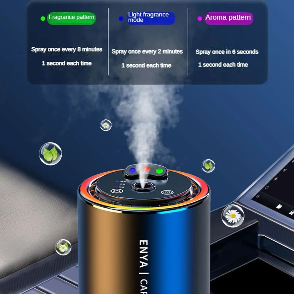 Car Air Freshener 3 Color Essential Oil Fragrance Diffuser Smell Distributor USB Rechargeable Aromatherapy Scent Air Refresher