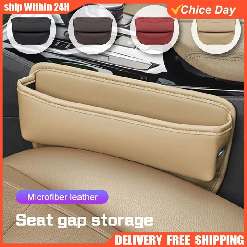 Car Seat Side Gap Filling Storage Box Keys Card Cup Phone Holder USB Cable Hole Sundries Tidy Organizer Bag Interior Accessories