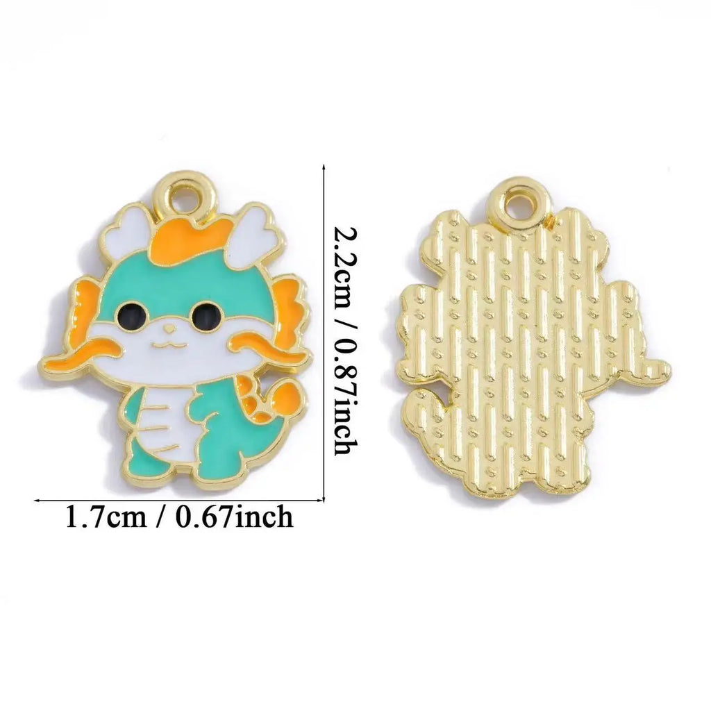 12pcs DIY Jewelry Accessories Drip Oil Cartoon Cute Twelve Zodiac Animals Handmade Material Pendant Pendant Accessories