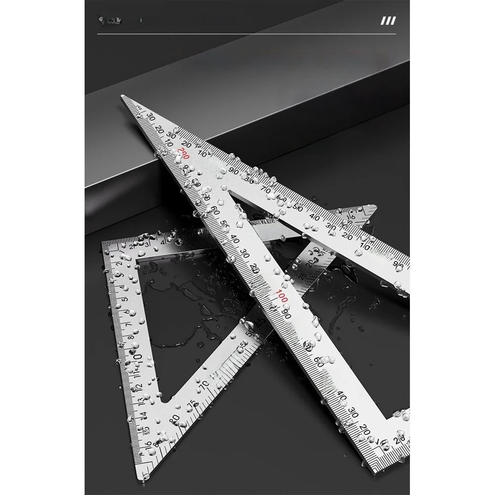 Thickened 2mm Stainless Steel Set Square 45 90 Degree Angle Ruler Dual Scale Measuring Tool For Carpentry And DIY Projects
