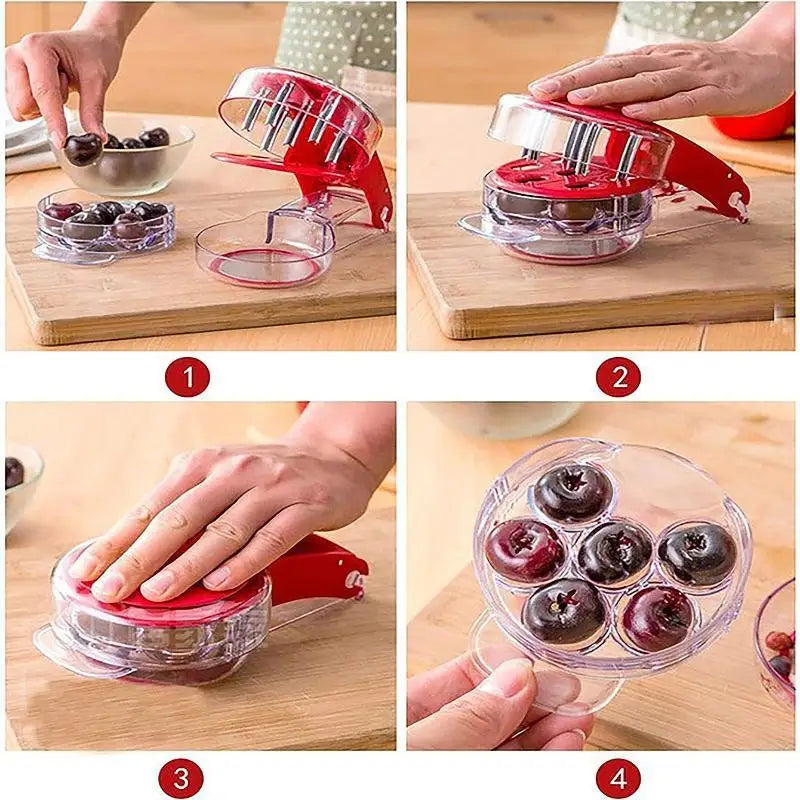 For Home Baking Jam Making Cherry Pitter Tool 6 Slots Fast Pit Removal Food Grade Material