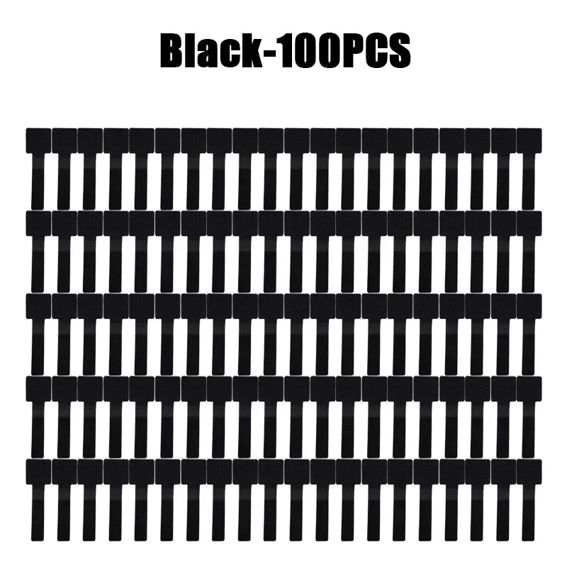 10-100Pcs Reusable Cable Tie Velcro Ties Self-Adhesive Power Cord Cable Holder Adjustable Cord Storage Desktop Organiser Manager