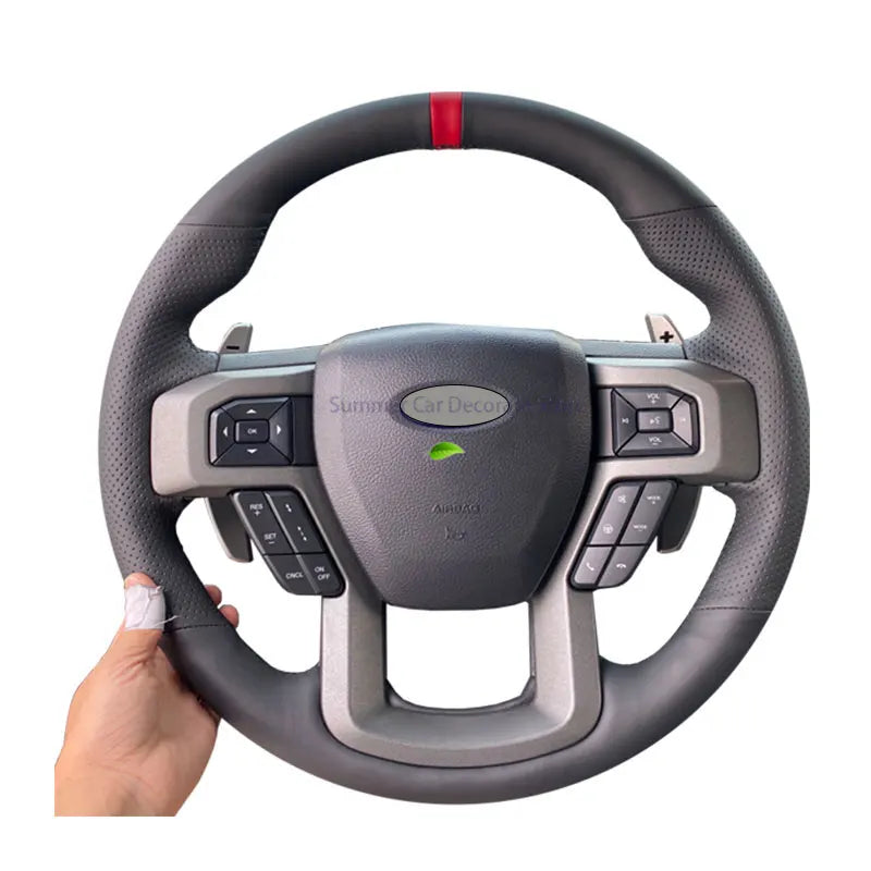 Customized Car Steering Wheel Cover For Ford Raptor F150 2015-2019 Style Original Version Of The Original Car Hand Suture Suede