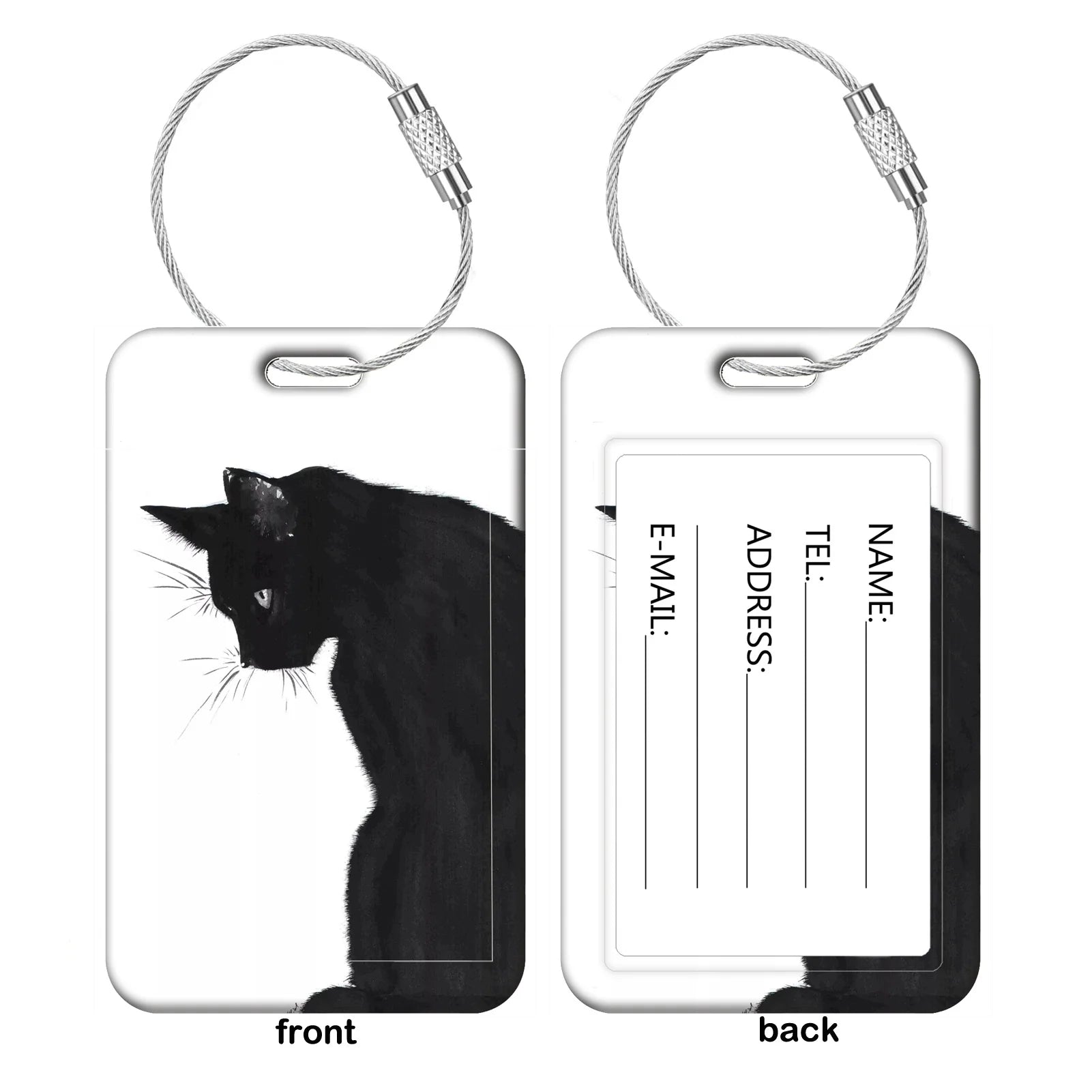 Cute Animal Cat Luggage Tags Suitcase ID Address Name Holder Kitten Baggage Tag Label Travel Suitcase cccessories